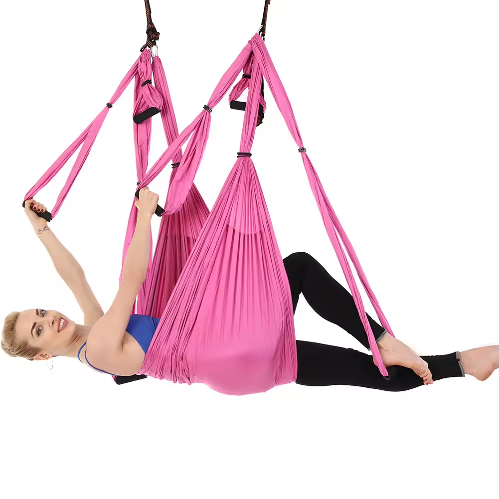 Polyester Aerial Yoga Swing Hammock — Soft Durable Fabric, Non-Slip Grip, for Inversion, Stretching, Pilates & Home Studio