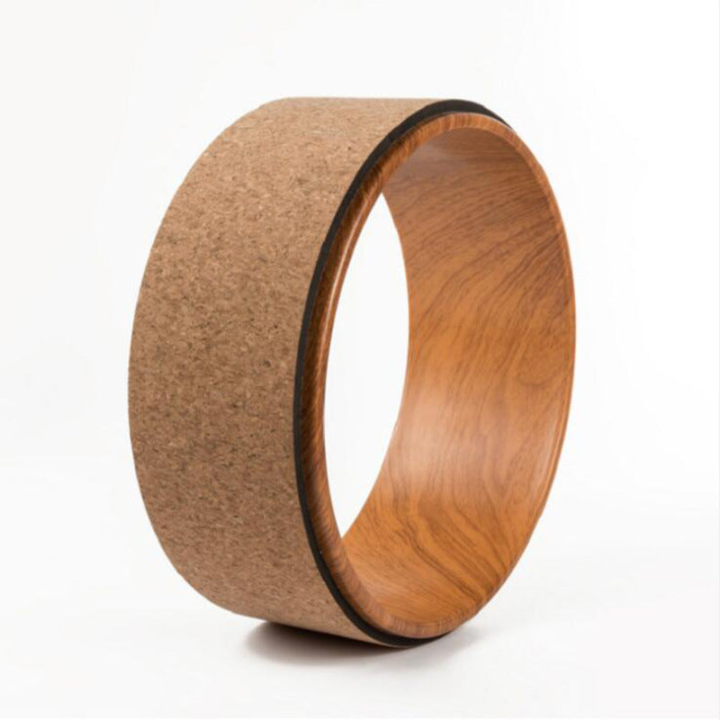 Cork Yoga Wheel — Natural Cork Surface, Non-Slip Sweat-Resistant Grip, Durable Core for Backbends, Shoulder Opening, Stretching & Core Strength