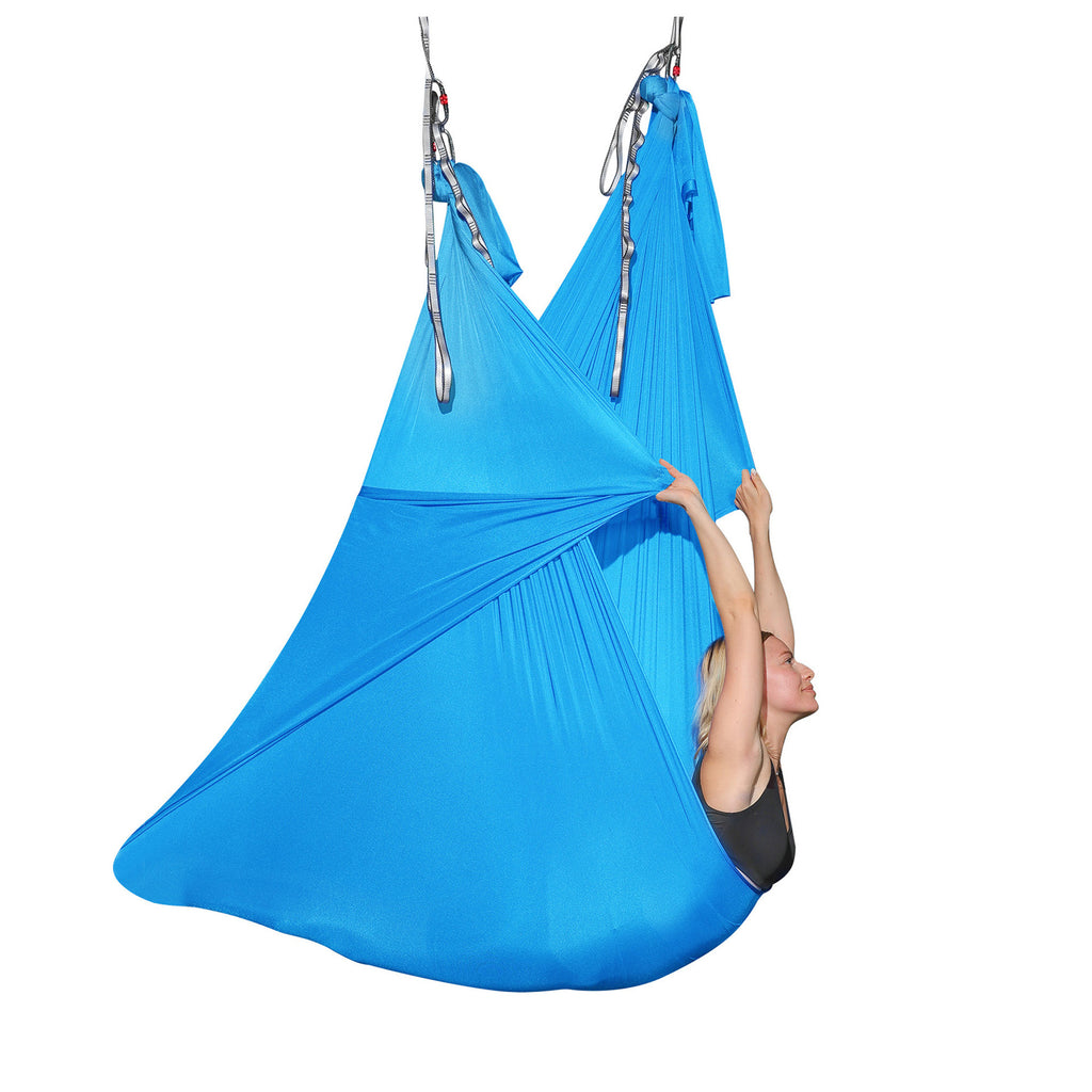 Solid Color Aerial Yoga Hammock — Polyester Fabric, 5m or 6m Length, Soft Durable Swing for Inversion, Stretching, Pilates & Home Studio