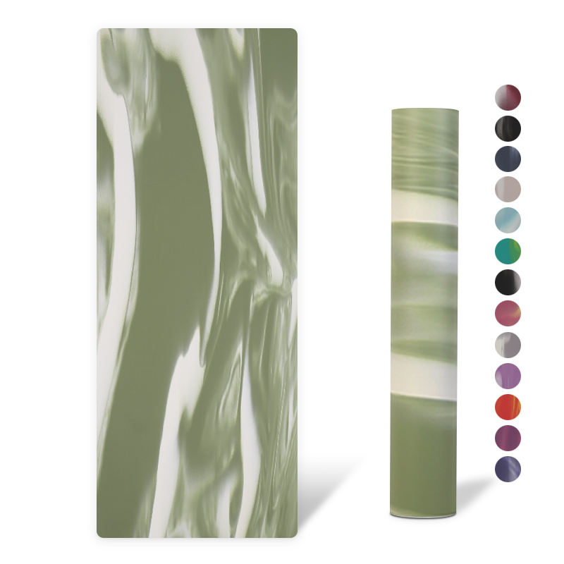 Mixed-Color PU Rubber Yoga Mat — 4.5mm Sweat-Activated Grip, Natural Rubber Base, Eco-Friendly Non-Slip Mat for Hot Yoga, Pilates & Daily Practice