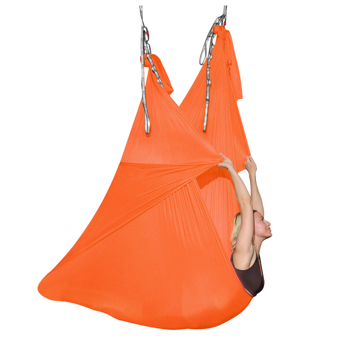 Solid Color Aerial Yoga Hammock — Polyester Fabric, 5m or 6m Length, Soft Durable Swing for Inversion, Stretching, Pilates & Home Studio