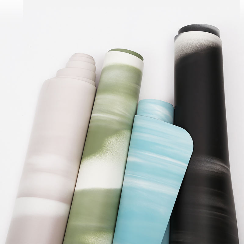 Mixed-Color PU Rubber Yoga Mat — 4.5mm Sweat-Activated Grip, Natural Rubber Base, Eco-Friendly Non-Slip Mat for Hot Yoga, Pilates & Daily Practice