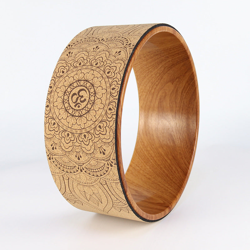 Cork Yoga Wheel — Natural Cork Surface, Non-Slip Sweat-Resistant Grip, Durable Core for Backbends, Shoulder Opening, Stretching & Core Strength