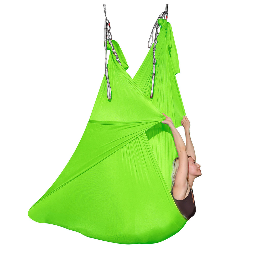 Solid Color Aerial Yoga Hammock — Polyester Fabric, 5m or 6m Length, Soft Durable Swing for Inversion, Stretching, Pilates & Home Studio