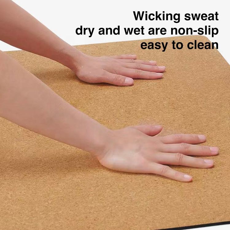 Cork Rubber Yoga Mat — 4.5mm Natural Cork Top, Sweat-Activated Grip, Natural Rubber Base, Eco-Friendly Non-Slip Mat for Hot Yoga, Pilates & Daily Practice