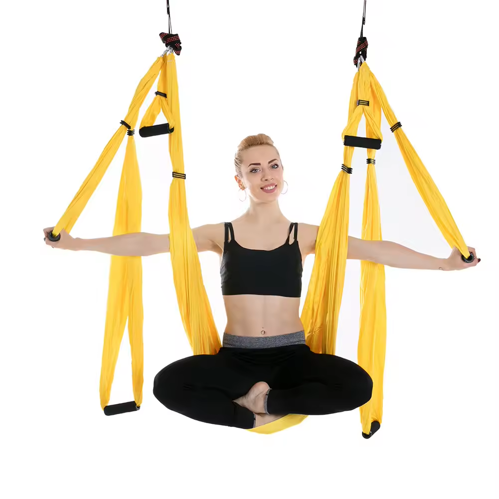 Polyester Aerial Yoga Swing Hammock — Soft Durable Fabric, Non-Slip Grip, for Inversion, Stretching, Pilates & Home Studio