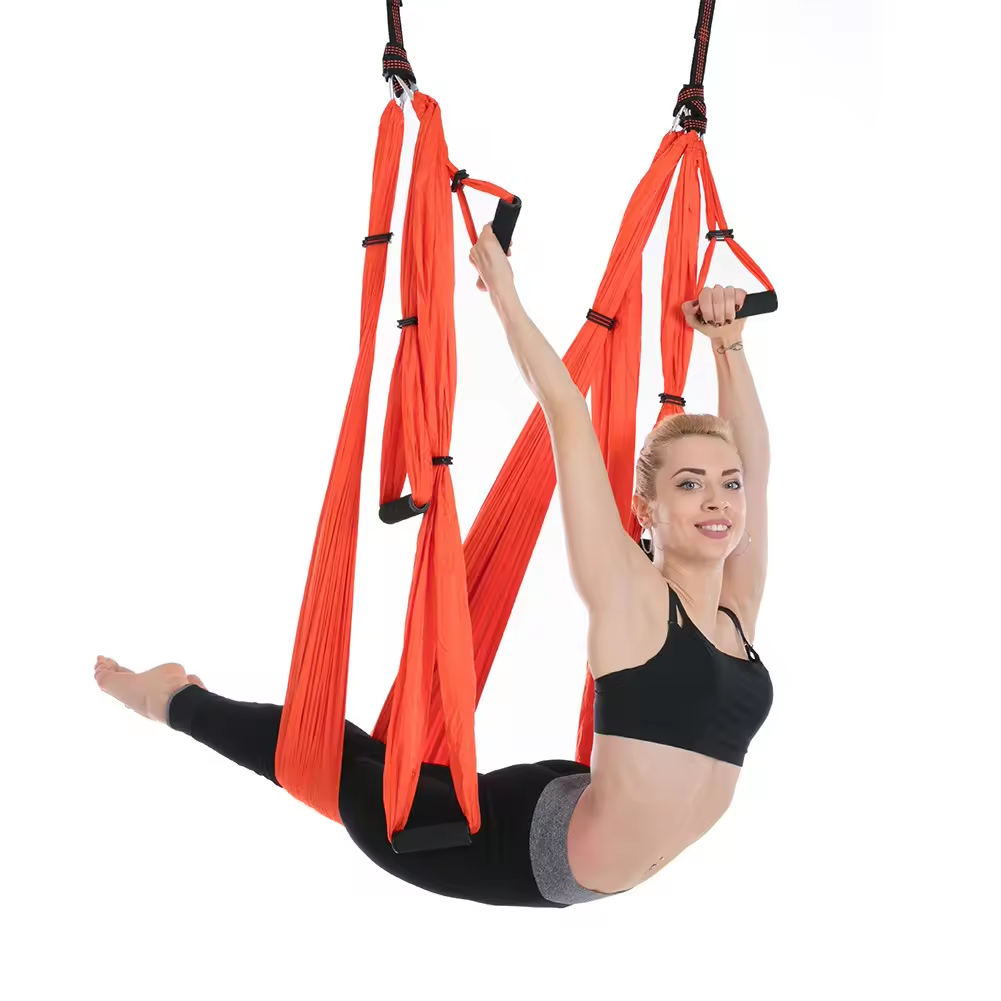 Polyester Aerial Yoga Swing Hammock — Soft Durable Fabric, Non-Slip Grip, for Inversion, Stretching, Pilates & Home Studio